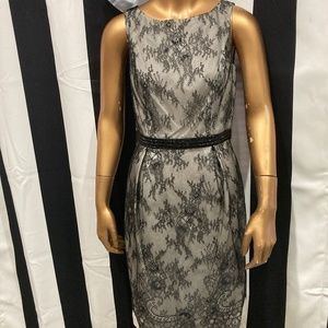 Carmen Marc Valvo black and white cocktail dress